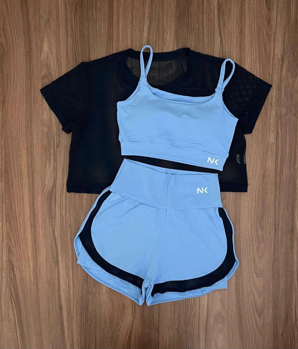 Trio Conjunto 3 Peças Short Duplo